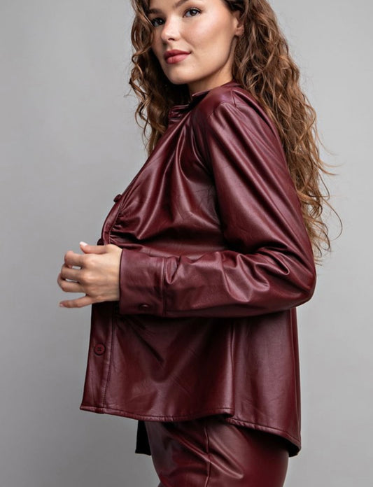 It’s wine time faux leather top
